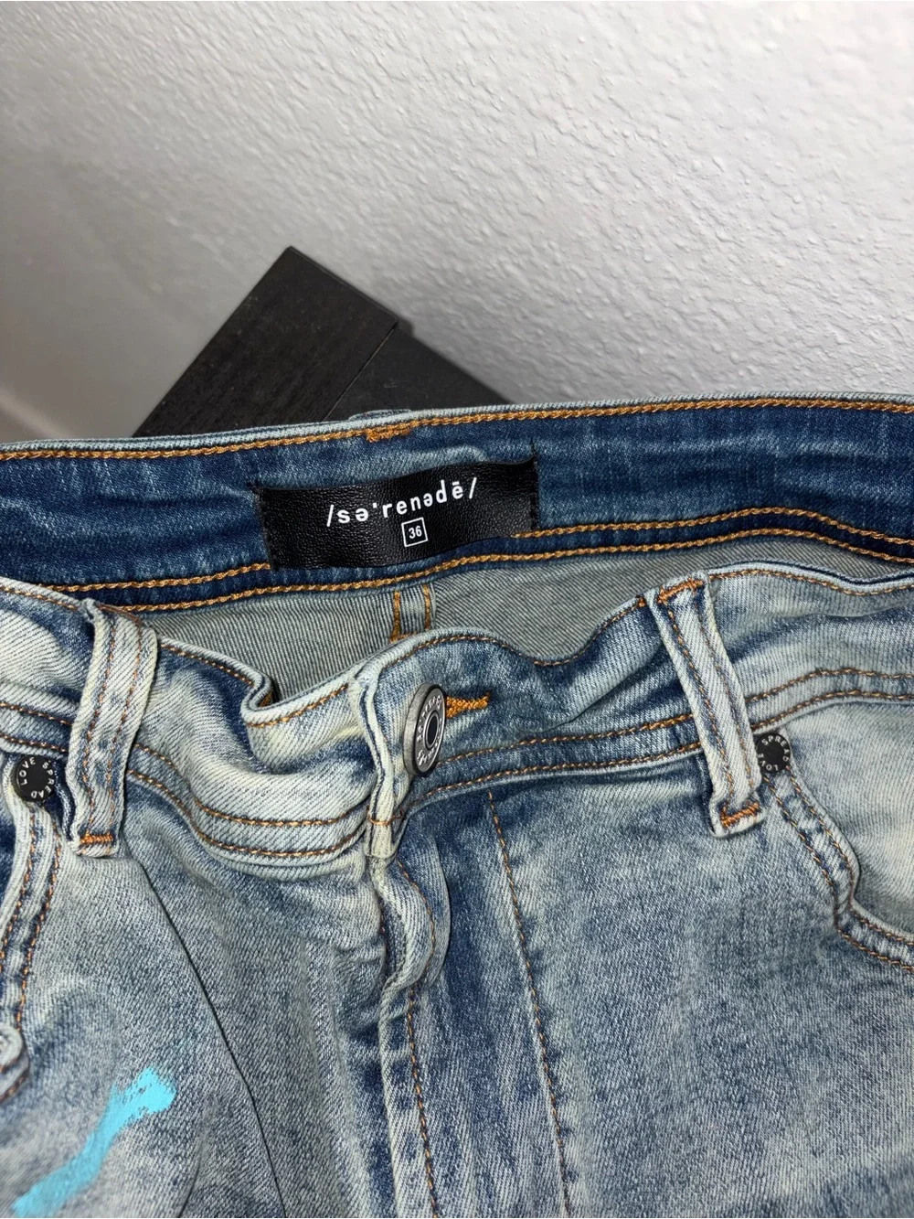 Serenede Coral Reef Denim Men Jean Shorts Men Size 36